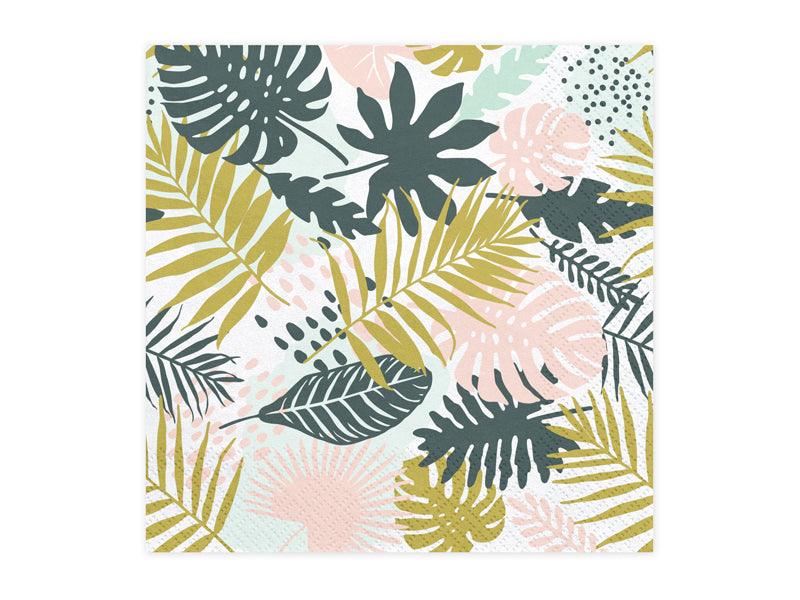 Servietten Aloha - Blätter, 33x33cm (1 VPE / 20 Stk.) - FeierGlanz